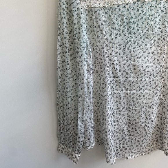 Free People Sheer Lace All The Glitters Floral Ombré Button Down - Picture 7 of 10